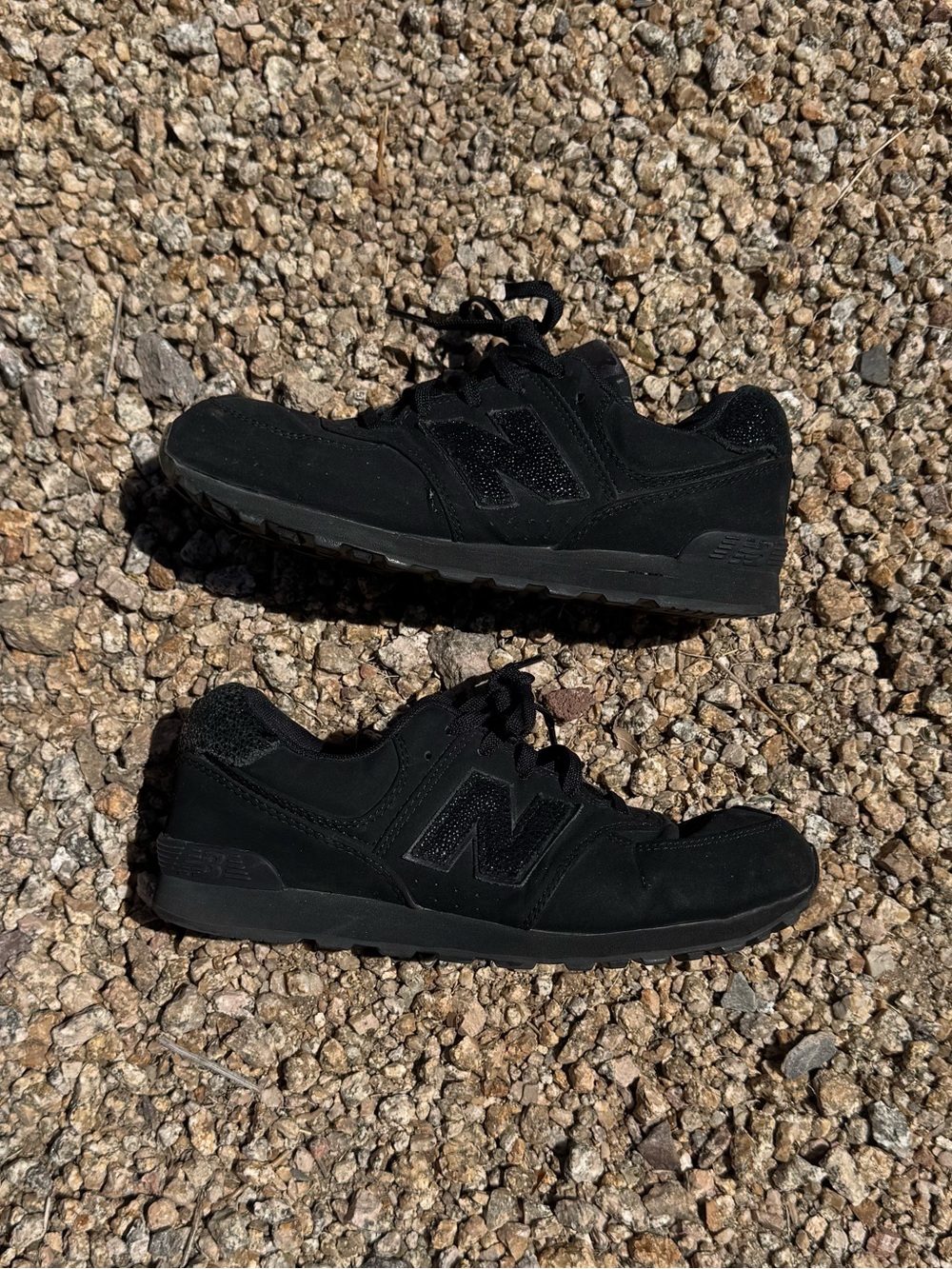 New Balance Men's All-Black Suede Low-Top Sneakers